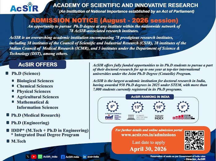 AcSIR-PhD Notification